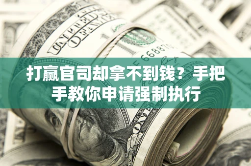 济南打赢官司却拿不到钱？手把手教你申请强制执行